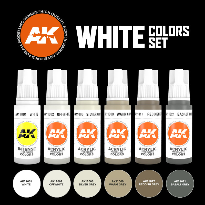 AK Interactive - AK Interactive 3G White Colors Set