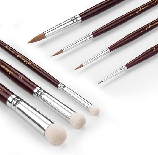 Golden Maple - Base Brush Set (7-Brush, Black)