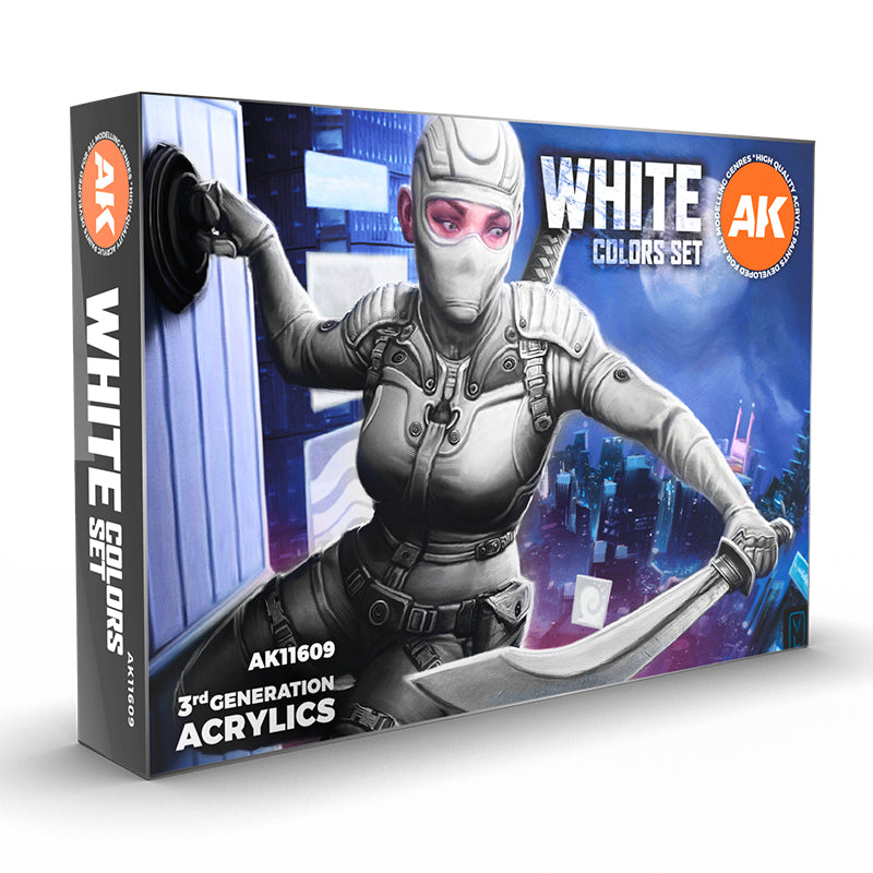 AK Interactive - AK Interactive Acrylic WHITE COLORS SET