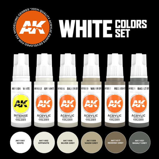 AK Interactive - AK Interactive Acrylic WHITE COLORS SET