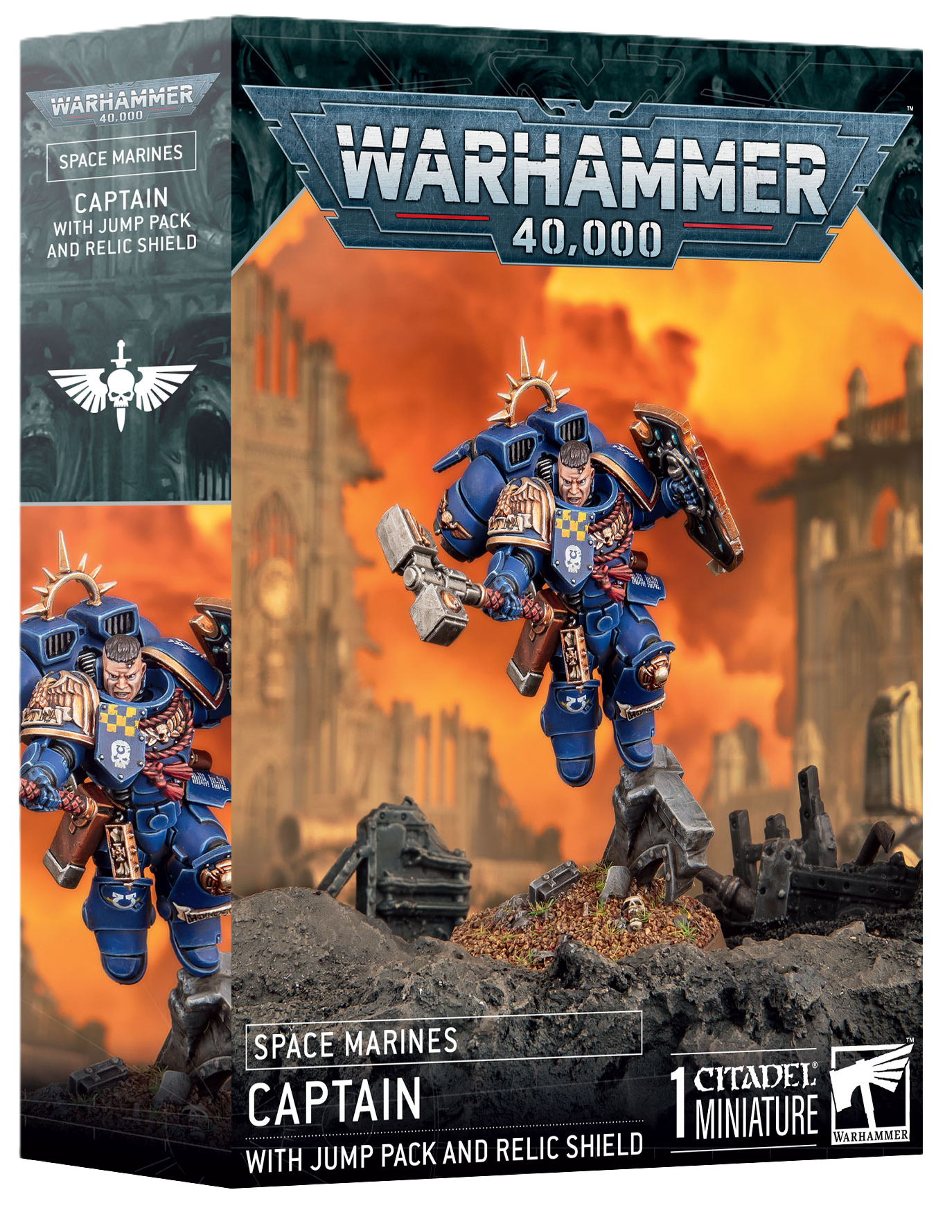 [Pre-order] Warhammer 40K - Space Marines - S/M: CAPTAIN W/JUMP PACK & RELIC SHIELD